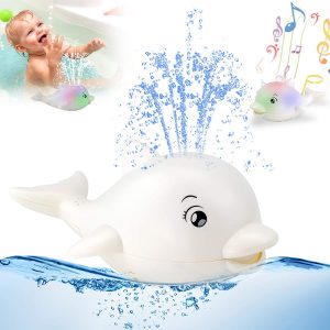 Jucarie Baie Bebe Delfinul care Stropeste si cu Lumina LED