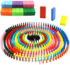 Joc Societate Lemn Domino Colorat 360-600 Piese