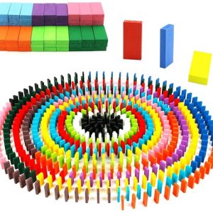 Joc Societate Lemn Domino Colorat 360-600 Piese