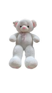 Teddy Urs Mare Alb din Plus cu Esarfa 100cm