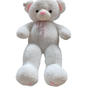 Teddy Urs Mare Alb din Plus cu Esarfa 100cm