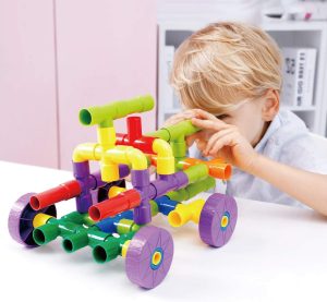 Joc STEM de Constructie cu Tuburi 120 Piese