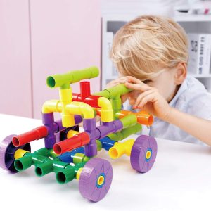 Joc STEM de Constructie cu Tuburi 120 Piese