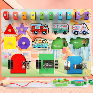 Placa Senzoriala Busy Board Pescuit Magnetic Puzzle Incuietori