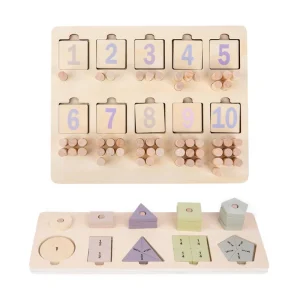Jucarie Montessori Puzzle Forme Geometrice Pioni