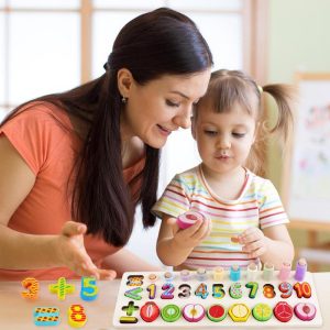 Joc Educativ Sortator Puzzle Incastru si Fructe de Feliat