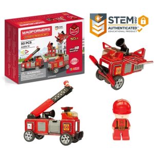 Cuburi Constructie Forme Magnetice Magformers Pompieri 50 Piese