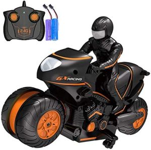 Jucarie Motocicleta cu Telecomanda Rotatie 360 Grade Portocaliu