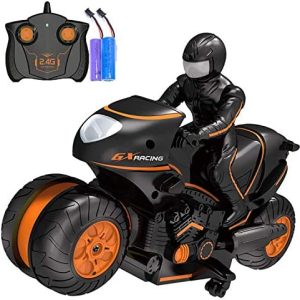 Jucarie Motocicleta cu Telecomanda Rotatie 360 Grade Portocaliu