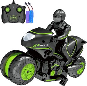 Jucarie Motocicleta cu Telecomanda Rotatie 360 Grade Verde
