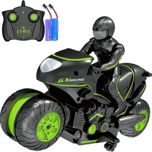 Jucarie Motocicleta cu Telecomanda Rotatie 360 Grade Verde