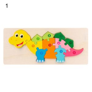 Joc Educativ Montessori Puzzle 3D Crocodil Invata Cifrele
