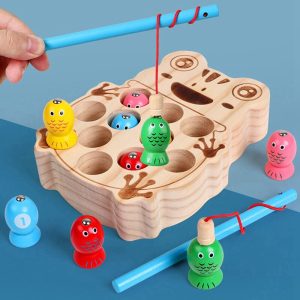 Joc Lemn Montessori Pescuit Magnetic Broscuta