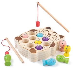 Joc Lemn Montessori Pescuit Magnetic Pisicuta