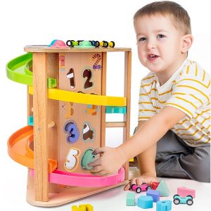 Joc Montessori Sortator Forme Geometrice Circuit cu Masini