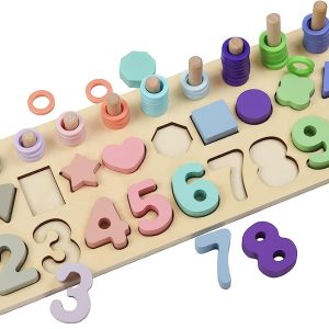 Joc Montessori Logaritmic Placa Forme Cifre Abac