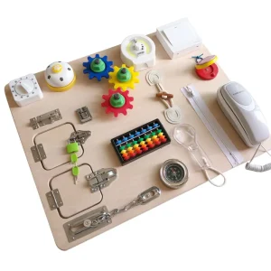Placa Senzoriala Montessori cu Activitati BusyBoard