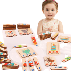 Puzzle Incastru Educativ cu Betisoare Potriveste Literele