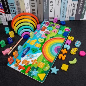 Joc Logaritmic Montessori 6in1 Curcubeu