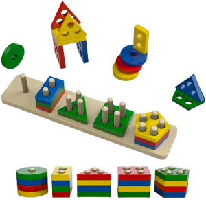 Joc Montessori Sortator Lemn Forme Geometrice