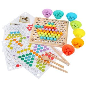 Joc Montessori Indemanare Copii Sortare Bile Lemn