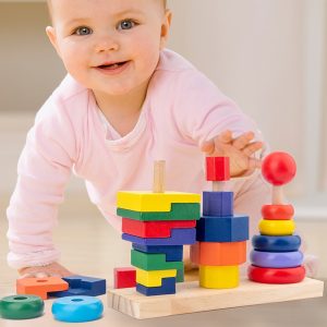 Jucarie Montessori Turn Stivuire Forme Geometrice