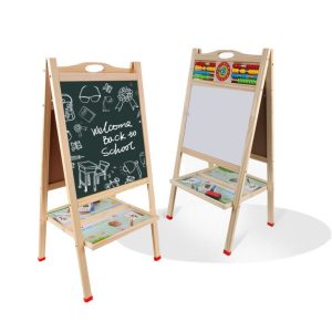 Tabla Magnetica din Lemn Sevalet 3in1 cu Abac si Ceas