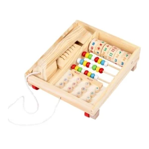 Jucarie Telefon Lemn Multifunctional cu Numaratoare