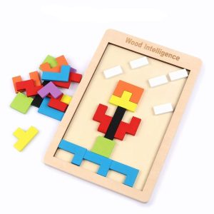 Joc Puzzle Lemn Tetris 3D Tangram