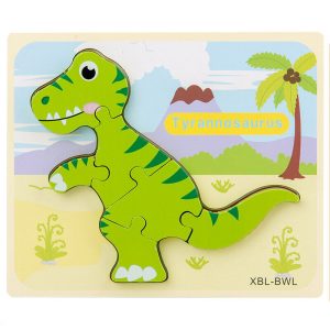 Puzzle 3D Lemn Dinozaur Tyrannosaurus 6 Piese