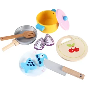 Set Montessori Vase Gatit Alimente de Feliat Lemn