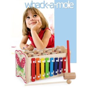 Jucarie Montessori Xilofon si Ciocanel Lemn