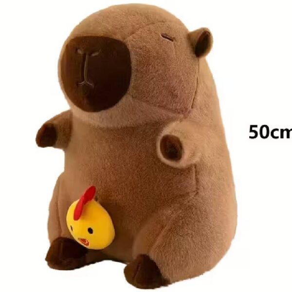 Jucarie Capibara cu Pui Pufoasa Extra Moale 50cm