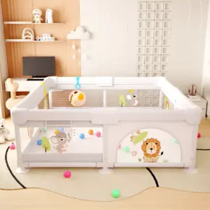 Tarc de Joacă 120×120 cm cu Covor si 50 Bile pentru Bebeluși