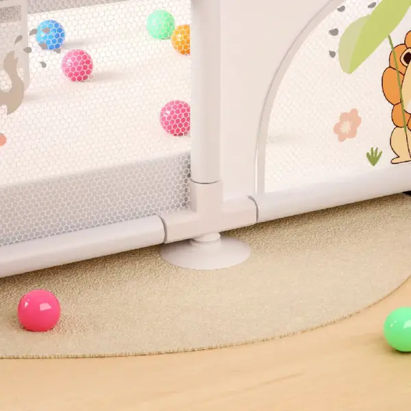 Tarc de Joacă 120×120 cm cu Covor si 50 Bile pentru Bebeluși