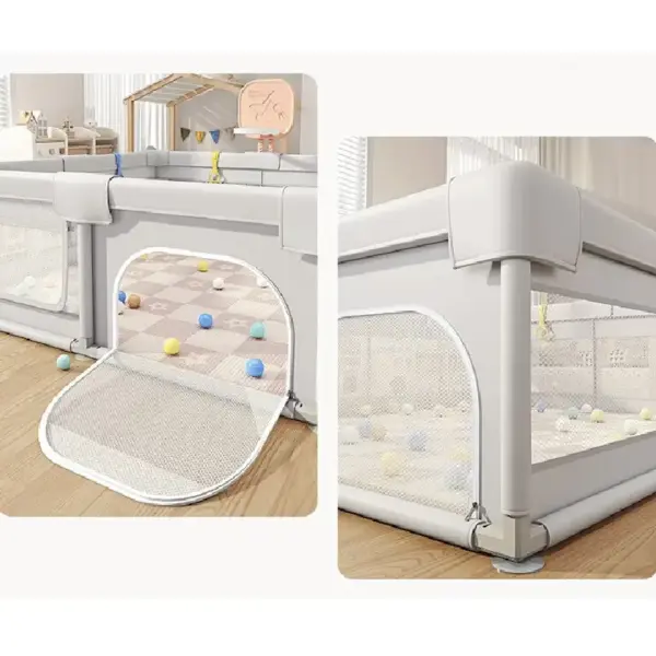 Tarc Joacă Mare 160x120 Gri cu 50 Bile pentru Bebelusi si Copii
