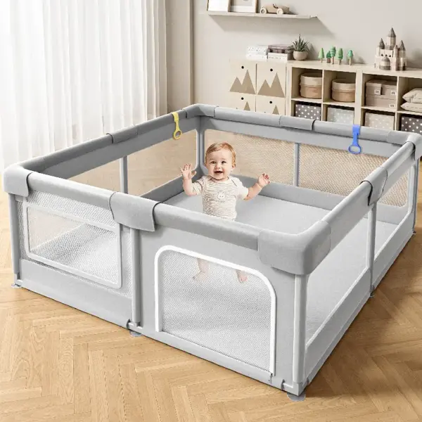 Tarc Joacă Mare 180x120 Gri cu 50 Bile pentru Bebelusi si Copii Tarc Joacă Mare 180x120 Gri cu 50 Bile pentru Bebelusi si Copii