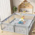 Tarc Joacă Mare 160x120 Gri cu 50 Bile pentru Bebelusi si Copii