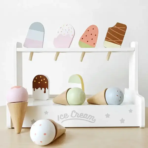 Jucarie Stand de Inghetata din Lemn pentru Copii Caratoys Jucarie Stand de Inghetata din Lemn pentru Copii Caratoys