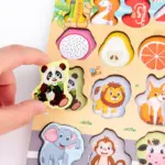 Jucarie Montessori din Lemn Puzzle si Pescuit Caratoys