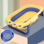 Cadita Baie Orange Pliabila cu Salteluta pentru Bebelusi