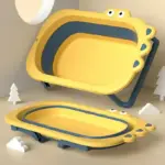 Cadita Baie Orange Pliabila cu Salteluta pentru Bebelusi