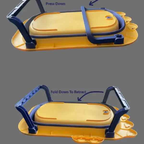 Cadita Baie Orange Pliabila cu Salteluta pentru Bebelusi