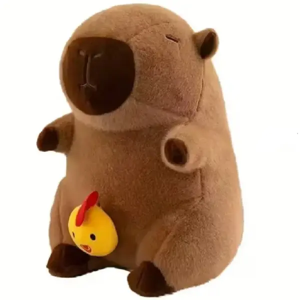 Jucarie Capibara cu Pui Pufoasa Extra Moale 40cm
