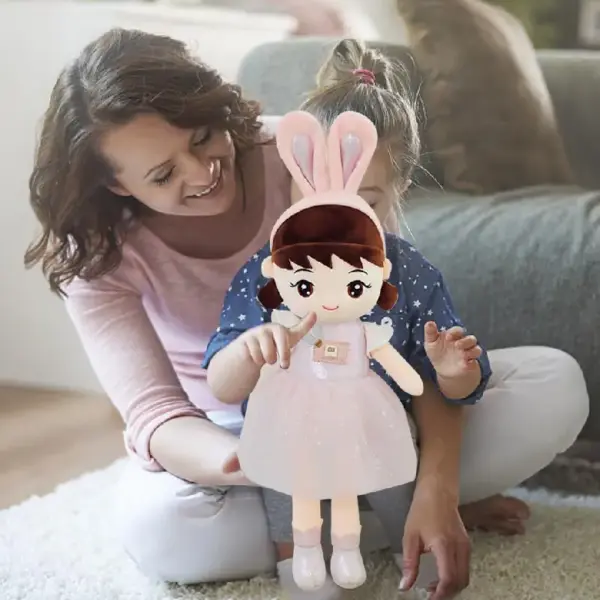 Papusa Balerina cu Bentita Iepuras 50cm Lila