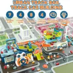 Set Parcare 4 Etaje cu Piste Lift Auto Volan si Masinute