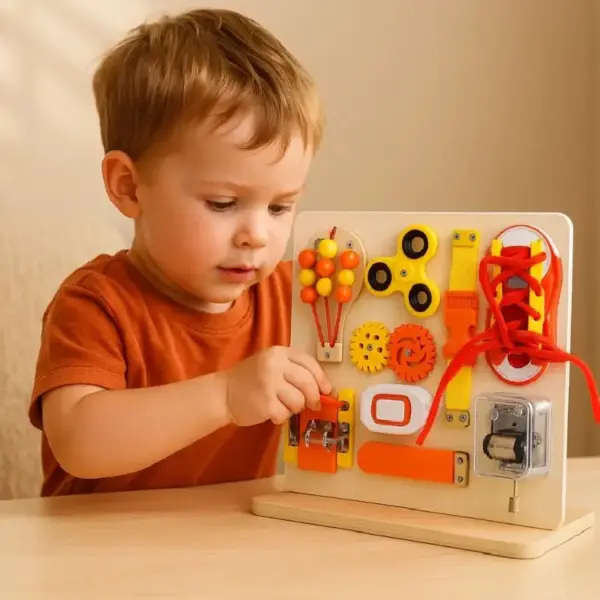 Placa din Lemn cu Activitati Busy Board 3 ani+ Caratoys