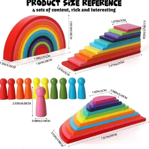 Jucarie de Stivuire si Constructie Curcubeu 4 in 1 Caratoys