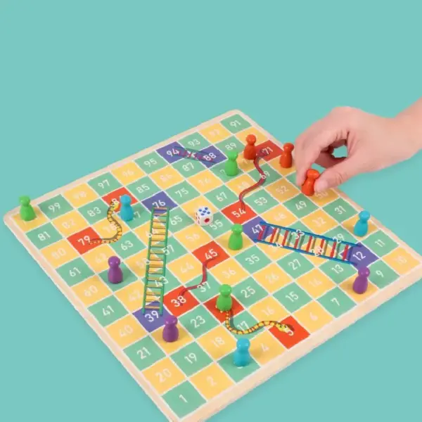 Joc de Societate 2 in 1 din Lemn Kabi 3 ani+