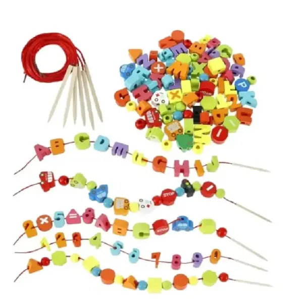 Joc de Snuruit din Lemn cu Masinute Cifre Litere Caratoys